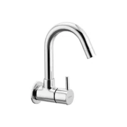 Cera Fountain Metal Quarter Turn Wall Mount Sink Cock with Swivel Spout &a; Wall Flange, F2013251-13