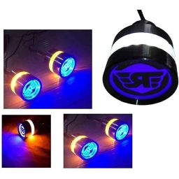 Meenu Arts World Handle Bar End Dual Led Bike Turn Signal Indicator Light (Blue) for Royal Enfield Classic 350-13