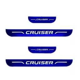 Car Accessories Hub 4 Pcs Acrylic Black Sill Scuff Plate Set with Blue LED for Force Motors Trax Cruiser All Model-image-90