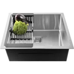 Fossa 24x18x10 inch Stainless Steel SS304 Matt Finish Silver Single Bowl Kitchen Sink, FHS-04-image-93