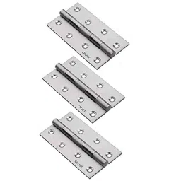 Saze 3 Pcs 4 inch 2mm Stainless Steel Satin Matt Finish Door Butt Hinges Set-15