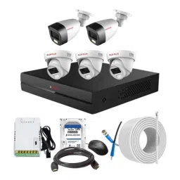 CP Plus 2.4MP Full Colour HD Audio Indoor &a; Outdoor CCTV Combo Kit with 8Ch DVR, 3 Dome 2 Bullet Camera, 8Ch SMPS, 70m Cable, 1TB HDD &a; Connector-78