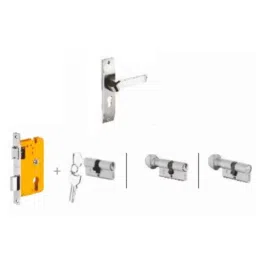 Dorset Hale HL HALE 190mm Zinc PT Finish Lock Set with Both 70mm Side Key Cylinder-image-50