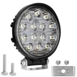 AllExtreme EX14RW1 14 LED 42W 4 inch White Round Waterproof Fog Light-16