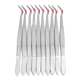 Forgesy 10 Pcs 6 inch Stainless Steel Dental Tweezers Tool Set, X19-image-52