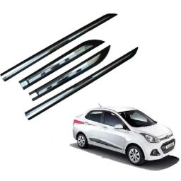 SureStrive 4 Pcs Black &a; Silver Side Door Car Beading Set for Hyundai Xcent All Model-46
