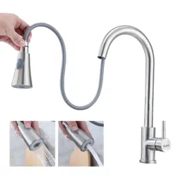 Ruhe Kara Stainless Steel 304 Silver Matt Finish Pull-out Dual Flow Single Lever Sink Mixer, 11-1532-SS-image-17