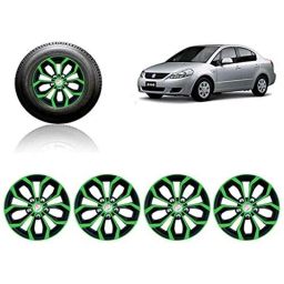Auto Pearl 4 Pcs 15 inch ABS Green &a; Black Car Wheel Cover Set for Maruti Suzuki SX4-picture-0