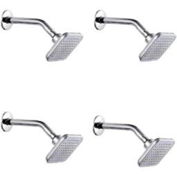 IRIS CRUZ 4 inch Brass Chrome Finish Rain Flow Shower Head with 9 inch Arm (Pack of 4)-47