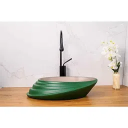 Bassino Art 46.5x32x11.5cm Ceramic Green Wash Basin, NC_585-image-9