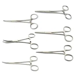 Forgesy 3 Pcs 6 inch Stainless Steel Straight &a; 3 Pcs Curved Hemostatic Locking Forceps Set, GSS100-image-12