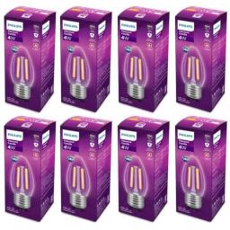 Philips 4W E27 3000K Warm White Clear Candle LED Bulb (Pack of 8)-image-53