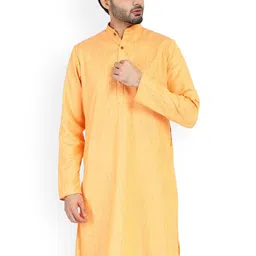 TAHVO Men Orange Kurta-image-91