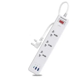 Honeywell 3 Outlet 20W 1.8m White Extension Board with 2 USB &a; 1 Type-C Ports, HC000040/SRG/1.8M/WHT/3/2U/PD20W-5