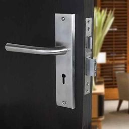 Saze 8 inch Stainless Steel Matt Finish Silver Key Plate Mortise Door Lock Pull Handle Set, MG-1106-image-33