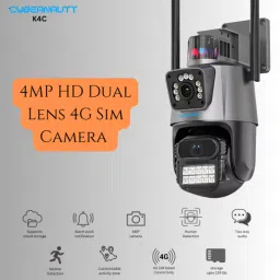Cybernautt K4C 4MP Dual Lens Full HD 4G Sim Camera with Human Detect, Motion Detect, IP66, Two Way Audio, Notification, Alarm &a; Support 128GB SD image 3