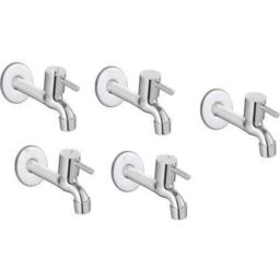 IRIS Turbo Stainless Steel Chrome Finish Long Body Bib Cock with Wall Flange (Pack of 5)-10