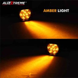 AllExtreme EX9FYS2 2 Pcs 9 LED 15W Waterproof Yellow Fog Spot Beam Light Set with Handlebar Switch image 5