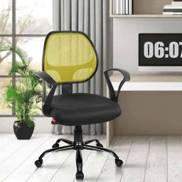 Rose Hippo Mesh Green Medium Back Revolving Ergonomic Office Chair-image-97