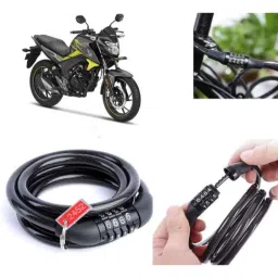 Auto Pearl PVC &a; Plastic Black Combination Cable Lock for CB Hornet 160, 719-picture-20