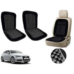 Auto Pearl PU, Velvet &a; Wooden Beads Black Rectangular Seat Cushion for Audi A3 (Pack of 2 )-image-38