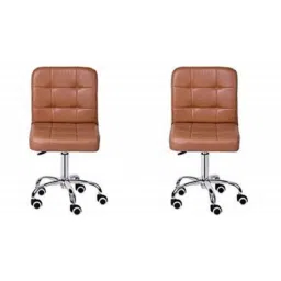Da Urban Cadbury Beige Height Adjustable &a; Revolving Bar Stool Chair with Wheels (Pack of 2)-picture-25