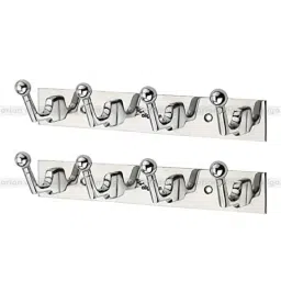 Aligarian 4 Leg Stainless Steel Silver Polished Finish Wall Mounted L-Goli Cloth Hook Hanger (Pack of 2)-image-14
