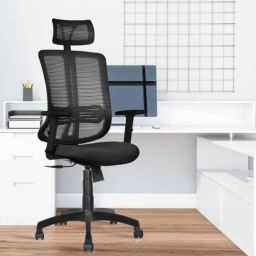 Rose Wave Mesh Black High Back Revolving Ergonomic Office Chair-image-27