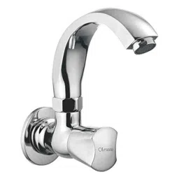 Oleanna CC-13SC Classic Brass Silver Chrome Finish Sink Cock with Wall Flange-image-69