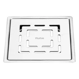 Ruhe Jupiter 5x5 inch Stainless Steel Gloss Finish Square Flat Cut Floor Drain, 16-0513-07-picture-0