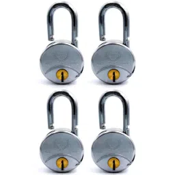 Harrison 75mm 12 Lever Mild Steel Bright Chrome Plated Finish Round Padlock with 4 Keys, SC-2000-0558 (Pack of 2)-image-23