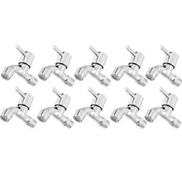 Zesta Turbo Stainless Steel Chrome Finish Silver Bib Cock with Flange, Size: Standard (Pack of 10)-picture-26