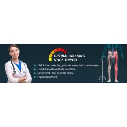 Tynor Tri Pod Walking Stick, Size: Universal image 5