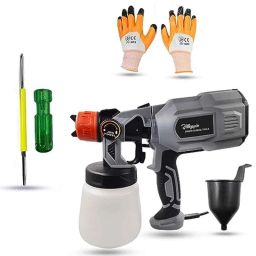 Hillgrove 550W 0.8 Litre Plastic DIY HVLP Paint Sprayer Gun with Gloves &a; 2 in 1 Screwdriver, HGCM1299-15