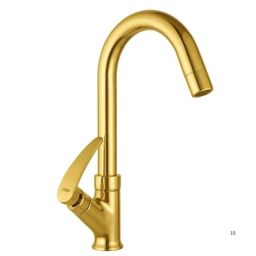 ZAP Brass Gold Finish 360 Deg Swivel Spout Swan Neck Kitchen Sink Tap-picture-19
