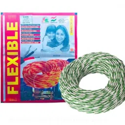 Elson 14/76 0.75 Sqmm Two Core Green &a; White PVC Insulated Aluminium Cable, Length: 91 m-37