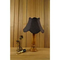 Tucasa Mango Wood Tan Table Lamp with 12 inch Jute Black Shade, WL-221-picture-4