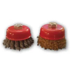 Generic 2 Pcs Twisted &a; Brass Cup Brush Set for Removing Rust, Paint and Polishing-16