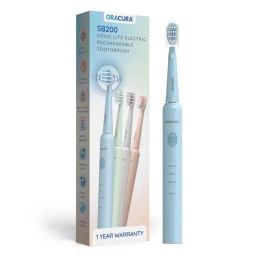 Oracura SB200 Sonic Lite Blue Electric Rechargeable Toothbrush with 1 Year Warranty-12