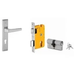 Dorset HL Series Atina 70mm Stainless Steel Silver Chrome Finish Door Handle Lock Set with Both Side Key Cylinder (Pack of 2)-picture-36