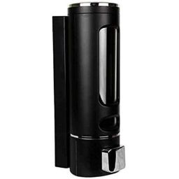 Fastgear 400ml Plastic Wall Mounted Cylindrical Black Liquid Soap Dispenser-image-75