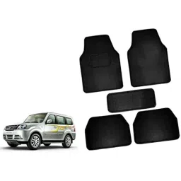 Auto Pearl 5 Pcs Polyester Black Car Floor Carpet Set for Tata Sumo Victa-picture-36