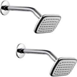 IRIS Dolphin 4 inch Brass Chrome Finish Rain Flow Shower Head with 9 inch Arm (Pack of 2)-image-24