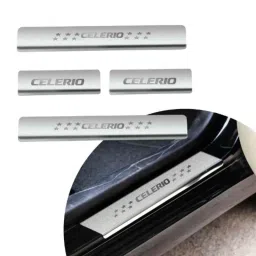 SureStrive 4 Pcs Stainless Steel Silver Footstep Sill Plate Set without LED for Maruti Suzuki Celerio Type-1-image-10