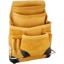 Pahal 12 inch 10 Compartments Leather Yellow Heavy Duty Pouch Tool Bag Apron-43