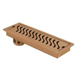 Ruhe 18x4 inch Stainless Steel 304 Rose Gold PVD Coated Wave Shower Drain Channel, 16-0123-09-picture-46