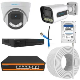 Cybernautt 3MP Full HD Indoor &a; Outdoor Network IP Combo Kit with 10Ch NVR, 1B 3D HD Camera, 4Ch POE, 100m Copper LAN Cable, Connectors &a; 500GB HDD-41