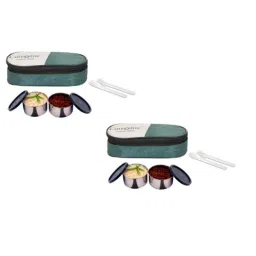 Carrolite 400ml Green &a; Black Stainless Steel Lunchbox Buy 1 Get 1 Free, Comboblack_003 (Pack of 5)-image-66