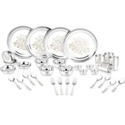 Classic Essentials SNB-32 Glory 32 Pcs Stainless Steel Mirror Finish Dinner Set with Permanent Laser Design-picture-41