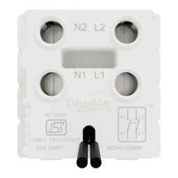 Schneider Electric Miluz Zeta 32A Polycarbonate &a; Polyamide White 2 Module DP Switch with Indicator, MZSWI322MDP_WH image 3
